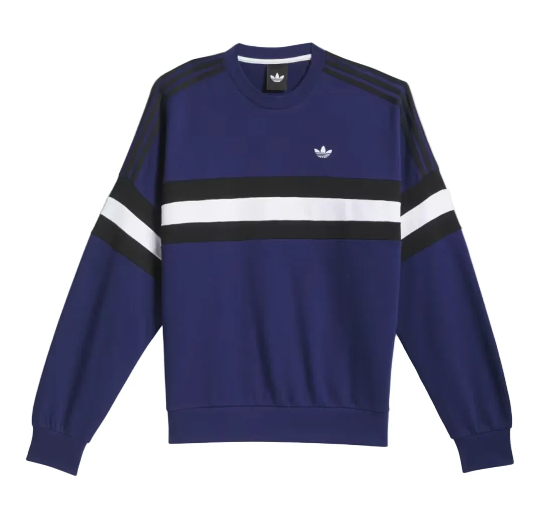 Adidas Skateboarding Vintage Inspired Crewneck Sweatshirt Blue/Black/White