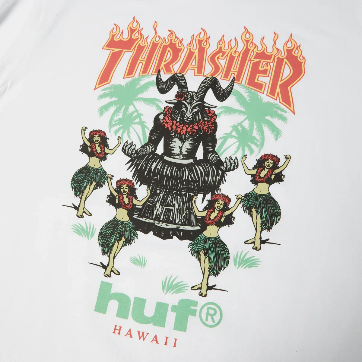 HUF x Thrasher Goat Luau T-Shirt (White) - Image 2