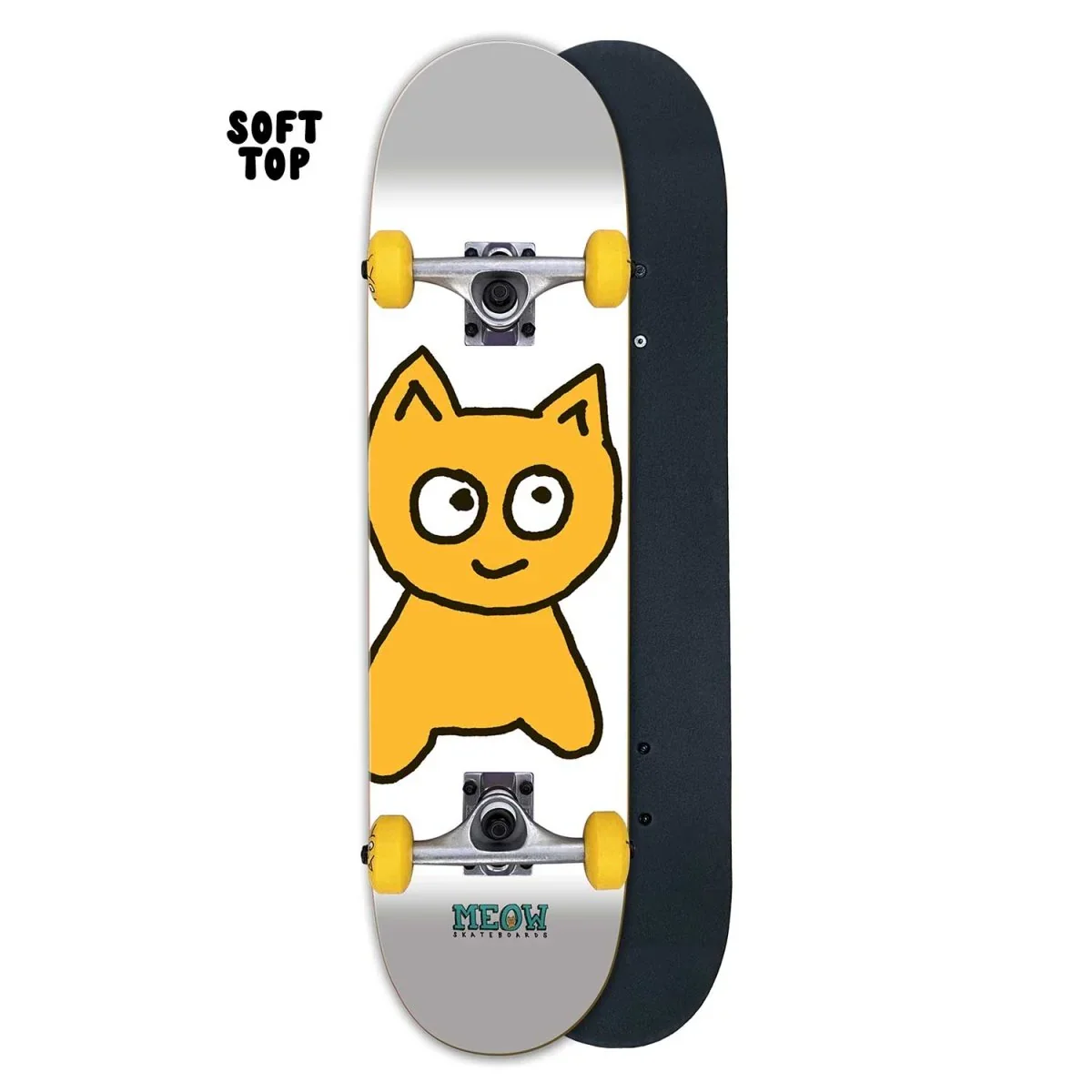 Meow Skateboard Big Cat [White] Complete - 7.00" SOFT TOP