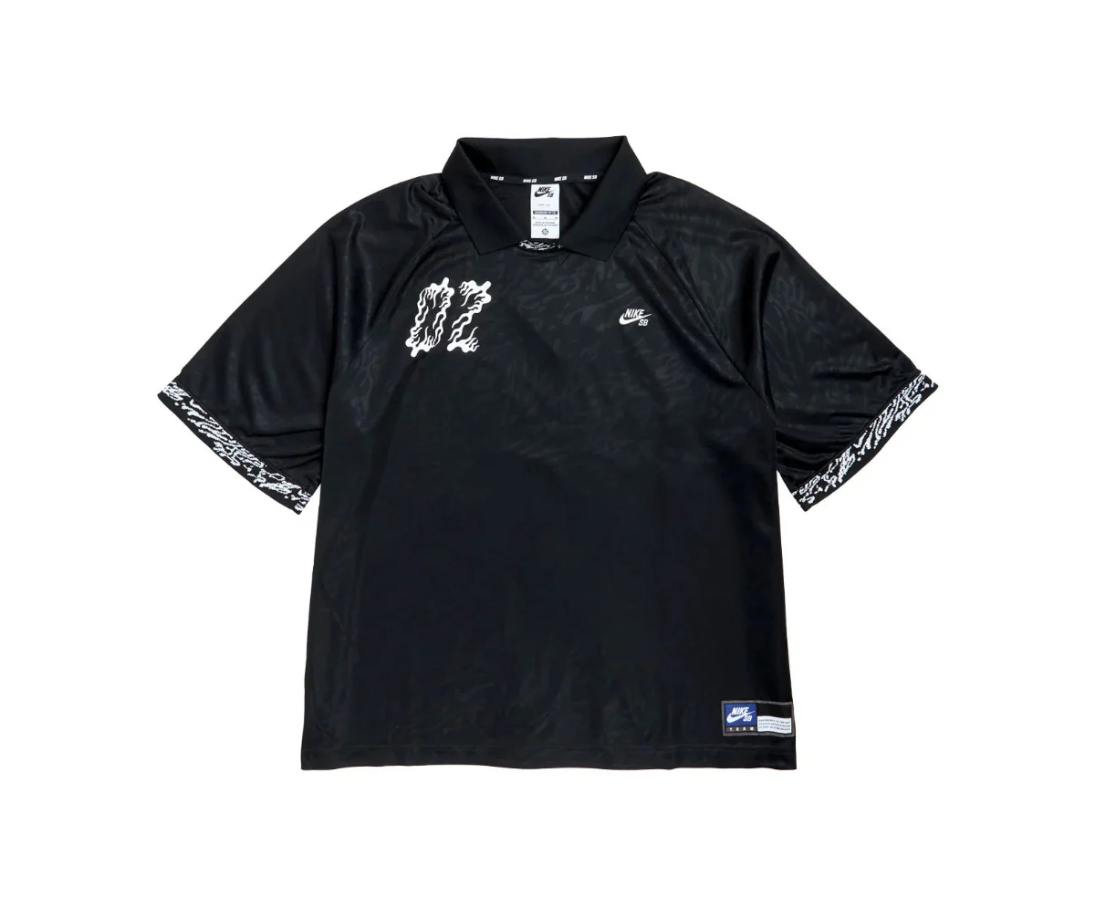 Nike Sb Dri-Fit Jacquard Skate Jersey Oversized Fit (Black/White)