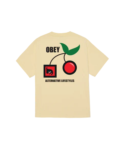 Obey Alternative Lifestyles T-Shirt Pale Yellow - Image 2